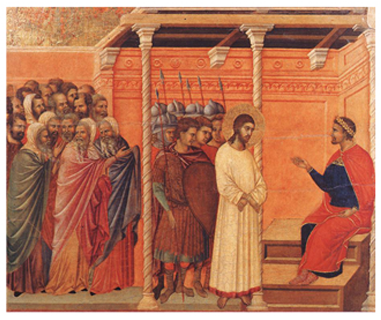 Duccio Boninsegna  Gesù davanti a Pilato